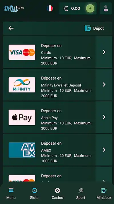 Choisir une méthode de paiement