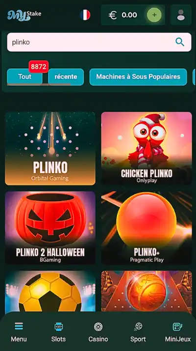Taper Plinko dans la recherche de jeux